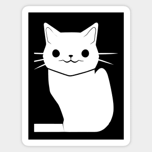 Minimalistic white cat Sticker